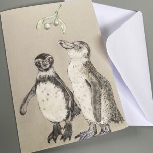 ‘Mistletoe Kisses’ – Penguin Christmas Card