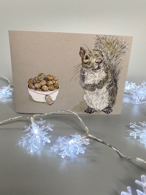 ‘With Love’ – Grey Squirrel Greeting Card