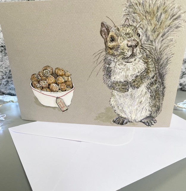 ‘With Love’ – Grey Squirrel Greeting Card - Image 2